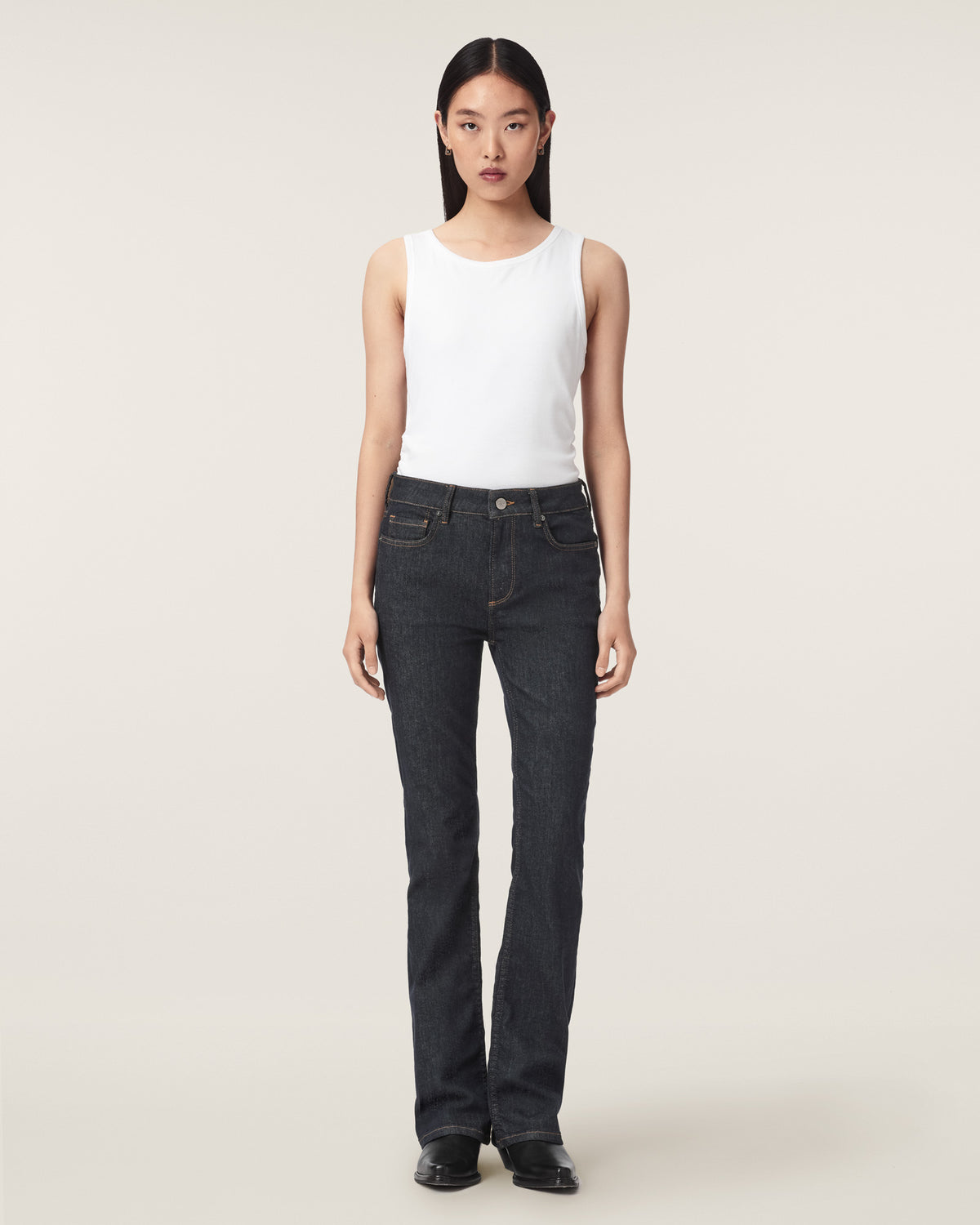 Antique White Haldan slim bootcut ג'ינס ארוך לנשים ALLSAINTS