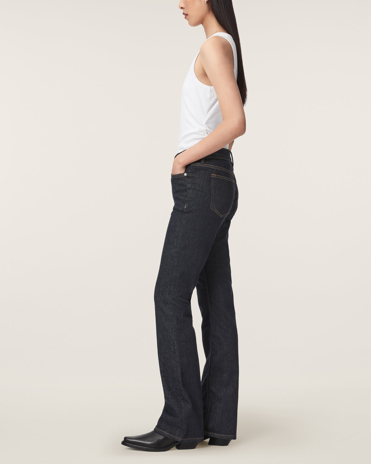 Antique White Haldan slim bootcut ג'ינס ארוך לנשים ALLSAINTS