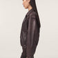 Dark Slate Gray ג'קט ביקר מעור בגזרה רגועה לנשים Samina ALLSAINTS