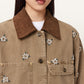 Rosy Brown ג'קט לנשים Bex Emb Denim Jacket ALLSAINTS