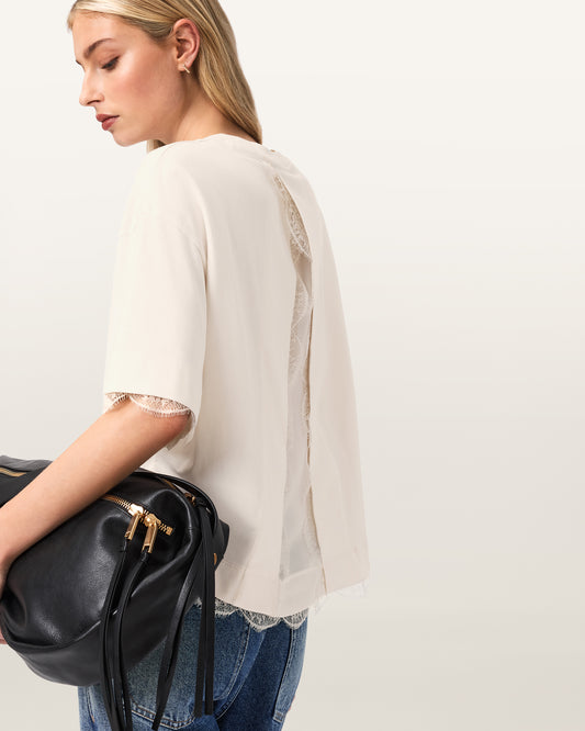 Seashell טי שירט קצרה לנשים Nia Lace ALLSAINTS