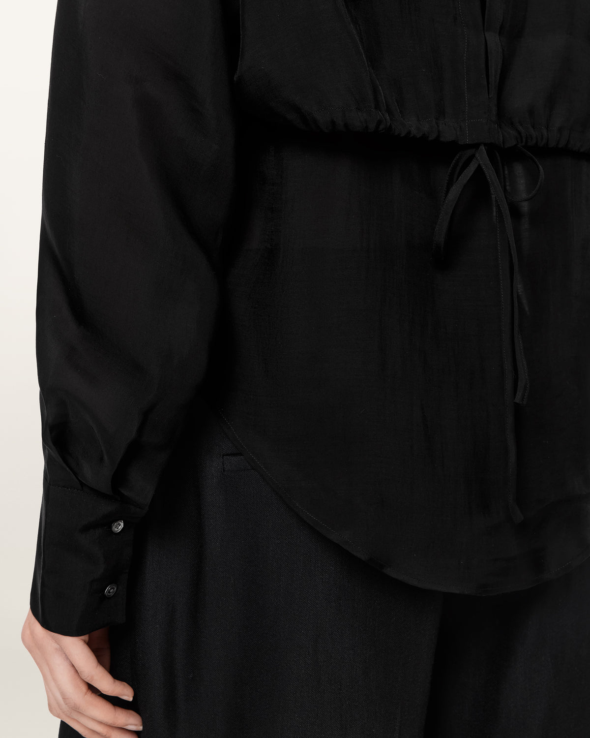 Black חולצה מכופתרת ארוכה לנשים Cory ALLSAINTS