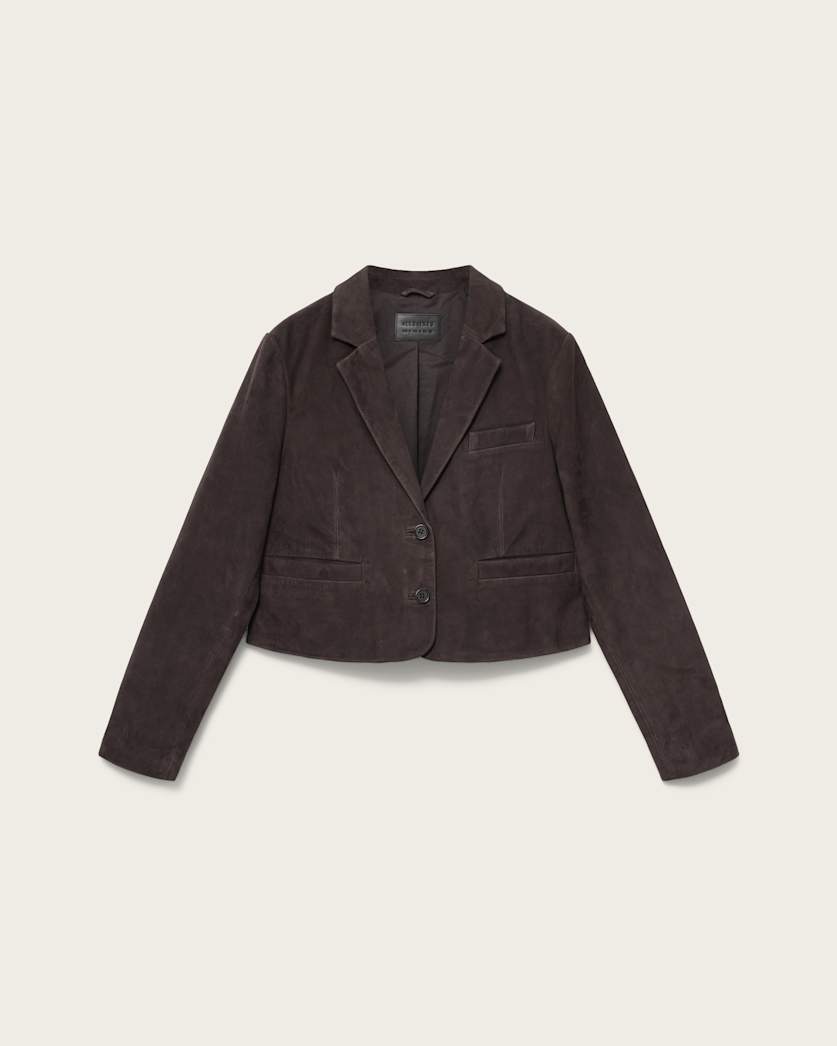 Dark Slate Gray בלייזר מזמש עם מותניים גבוהות לנשים Apton ALLSAINTS