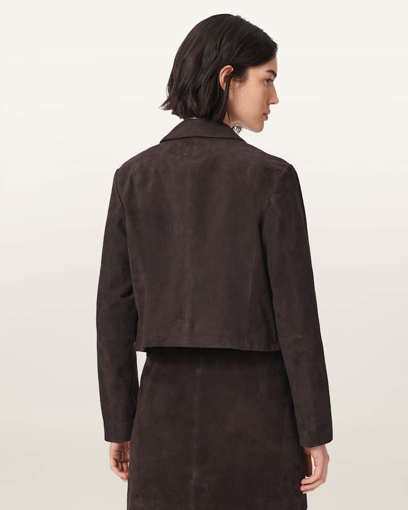 Dark Slate Gray בלייזר מזמש עם מותניים גבוהות לנשים Apton ALLSAINTS