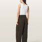 Light Gray מכנסיים ברגל רחבה מבד פשתן לנשים Phi ALLSAINTS
