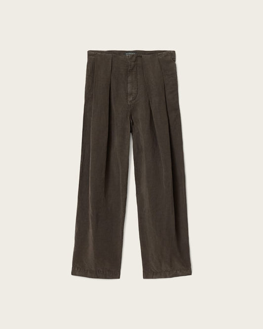 Dark Slate Gray מכנסיים ברגל רחבה מבד פשתן לנשים Phi ALLSAINTS