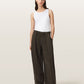 Light Gray מכנסיים ברגל רחבה מבד פשתן לנשים Phi ALLSAINTS