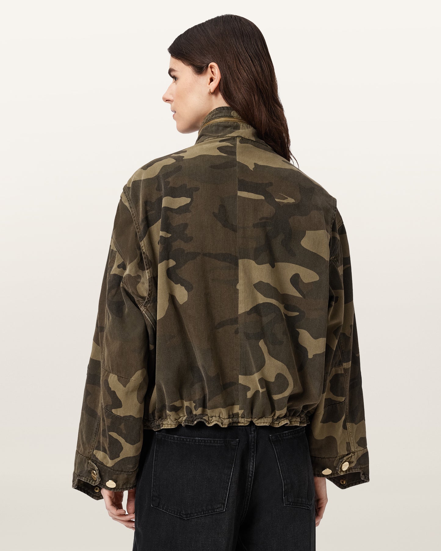 Seashell ג'קט פרינט צבאי לנשים Clay Patch Jacket ALLSAINTS