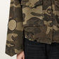 Black ג'קט פרינט צבאי לנשים Clay Patch Jacket ALLSAINTS