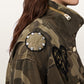 Dark Slate Gray ג'קט פרינט צבאי לנשים Clay Patch Jacket ALLSAINTS