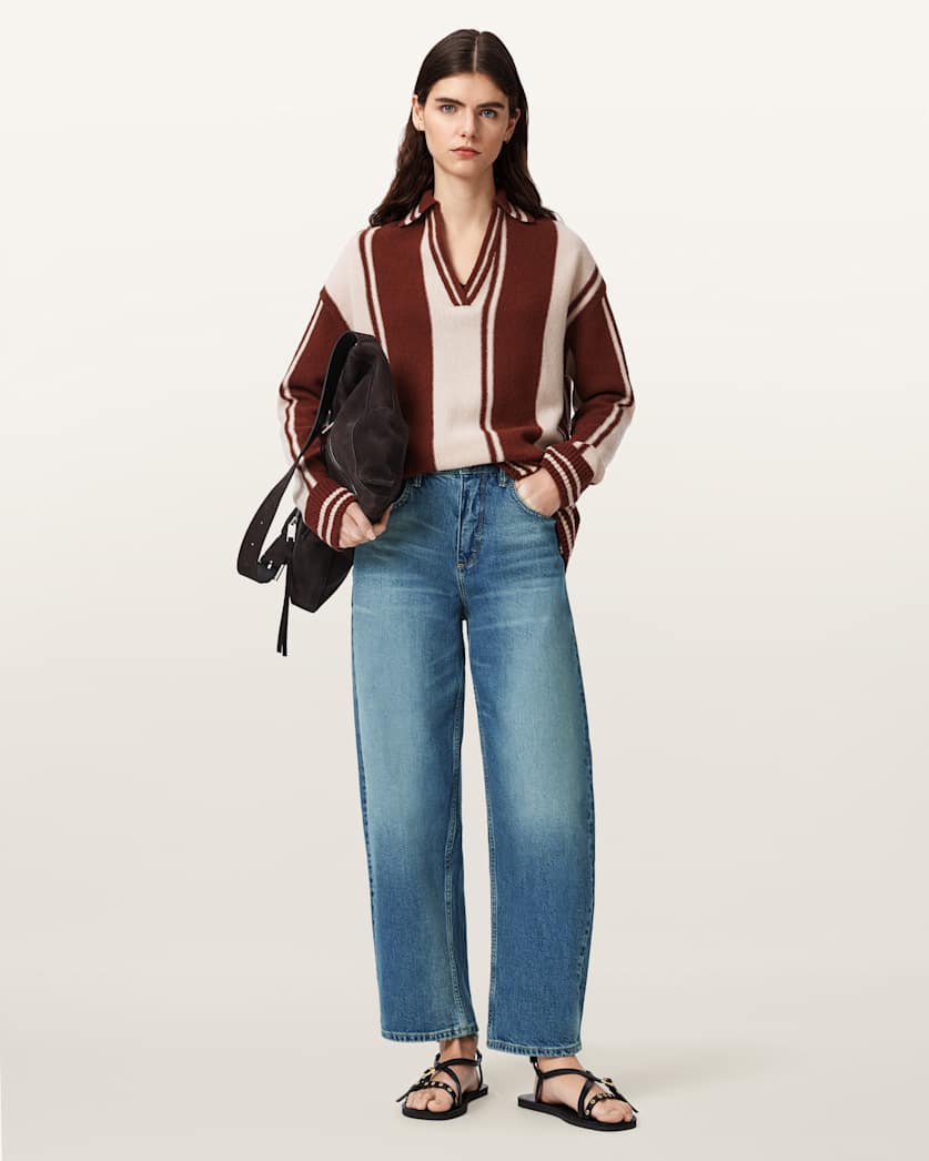 Seashell ג'ינס ארוך לנשים Sadie - Barrel Fit ALLSAINTS