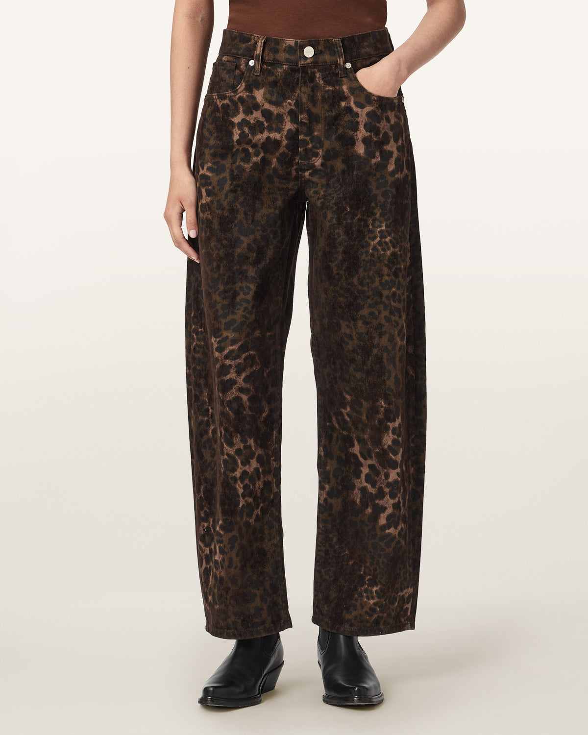Seashell Sadie - Barrel Fit ג'ינס ארוך מנומר לנשים ALLSAINTS