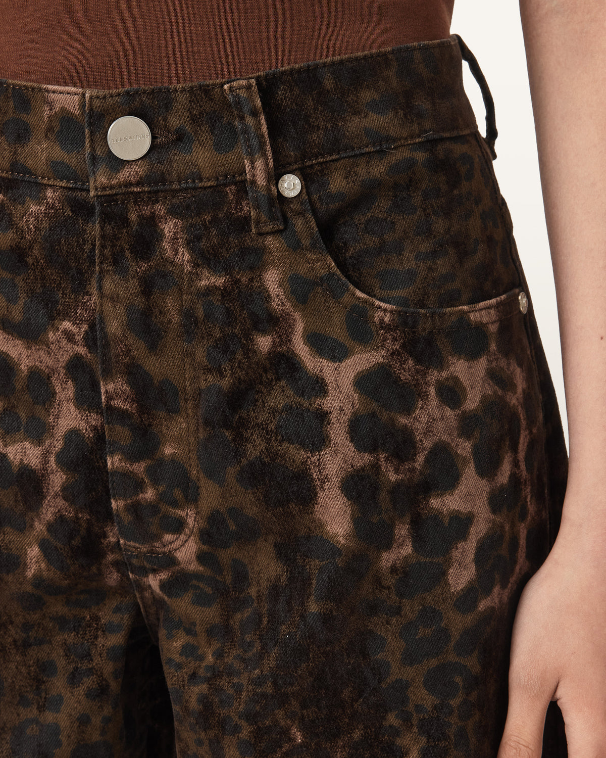 Black Sadie - Barrel Fit ג'ינס ארוך מנומר לנשים ALLSAINTS