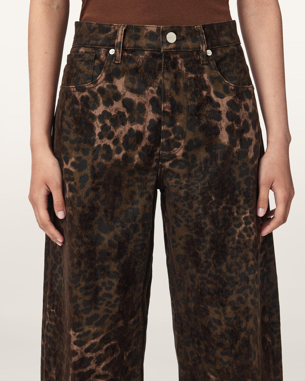 Black Sadie - Barrel Fit ג'ינס ארוך מנומר לנשים ALLSAINTS