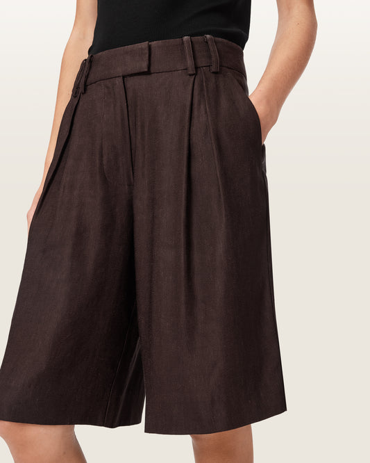 Dark Slate Gray מכנסיים קצרים מחויטים לנשים Charley ALLSAINTS