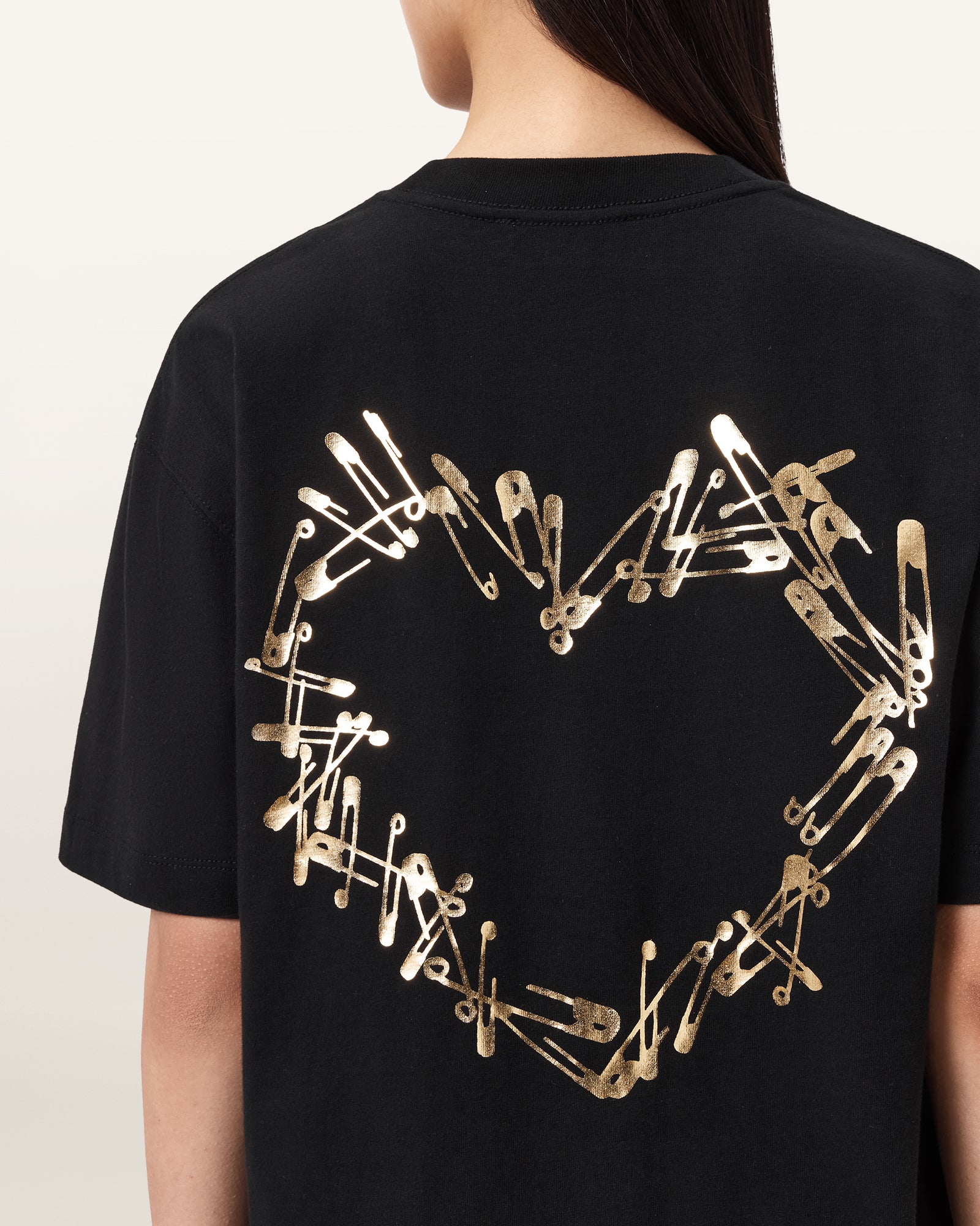 Black טי שירט קצרה לנשים Cora Etta Tee ALLSAINTS