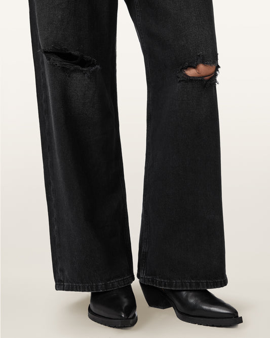 Black ג'ינס ארוך לנשים Aki - Wide Fit ALLSAINTS