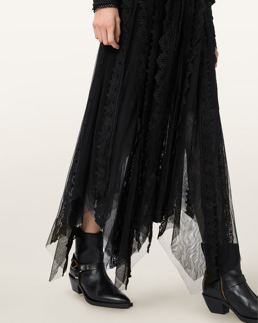 Black חצאית מידי לנשים Vashtie ALLSAINTS