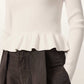 Antique White סוודר סריג קליל וצמוד לנשים Jas ALLSAINTS