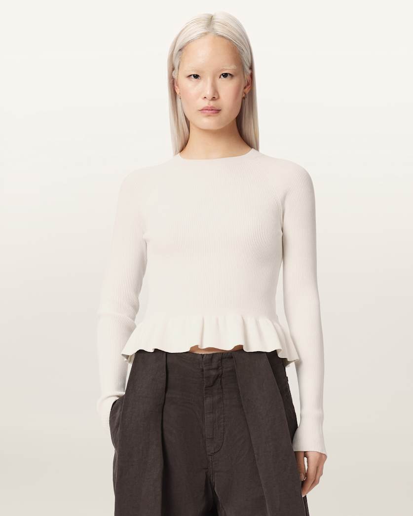 Seashell סוודר סריג קליל וצמוד לנשים Jas ALLSAINTS