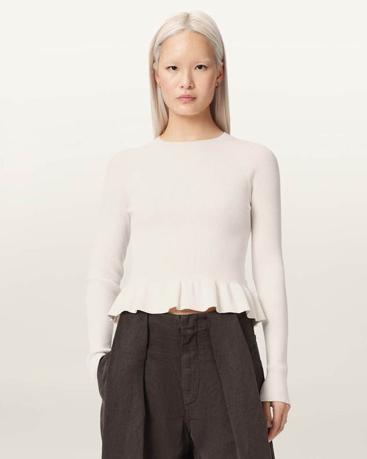 Seashell סוודר סריג קליל וצמוד לנשים Jas ALLSAINTS