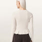 Antique White סוודר סריג קליל וצמוד לנשים Jas ALLSAINTS