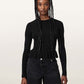 Black סוודר סריג קליל וצמוד לנשים Jas ALLSAINTS