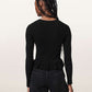 Black סוודר סריג קליל וצמוד לנשים Jas ALLSAINTS