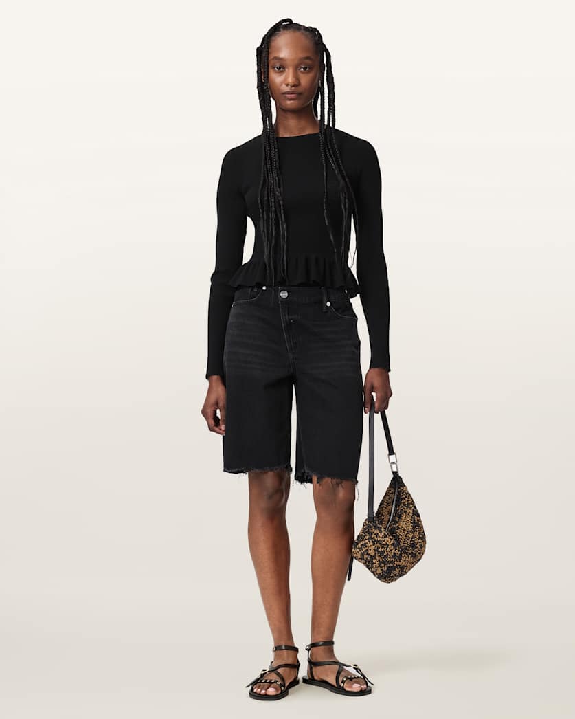 Seashell סוודר סריג קליל וצמוד לנשים Jas ALLSAINTS