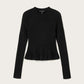 Black סוודר סריג קליל וצמוד לנשים Jas ALLSAINTS