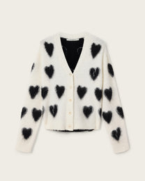 Lavender קרדיגן לבבות לנשים  Scatter Heart ALLSAINTS