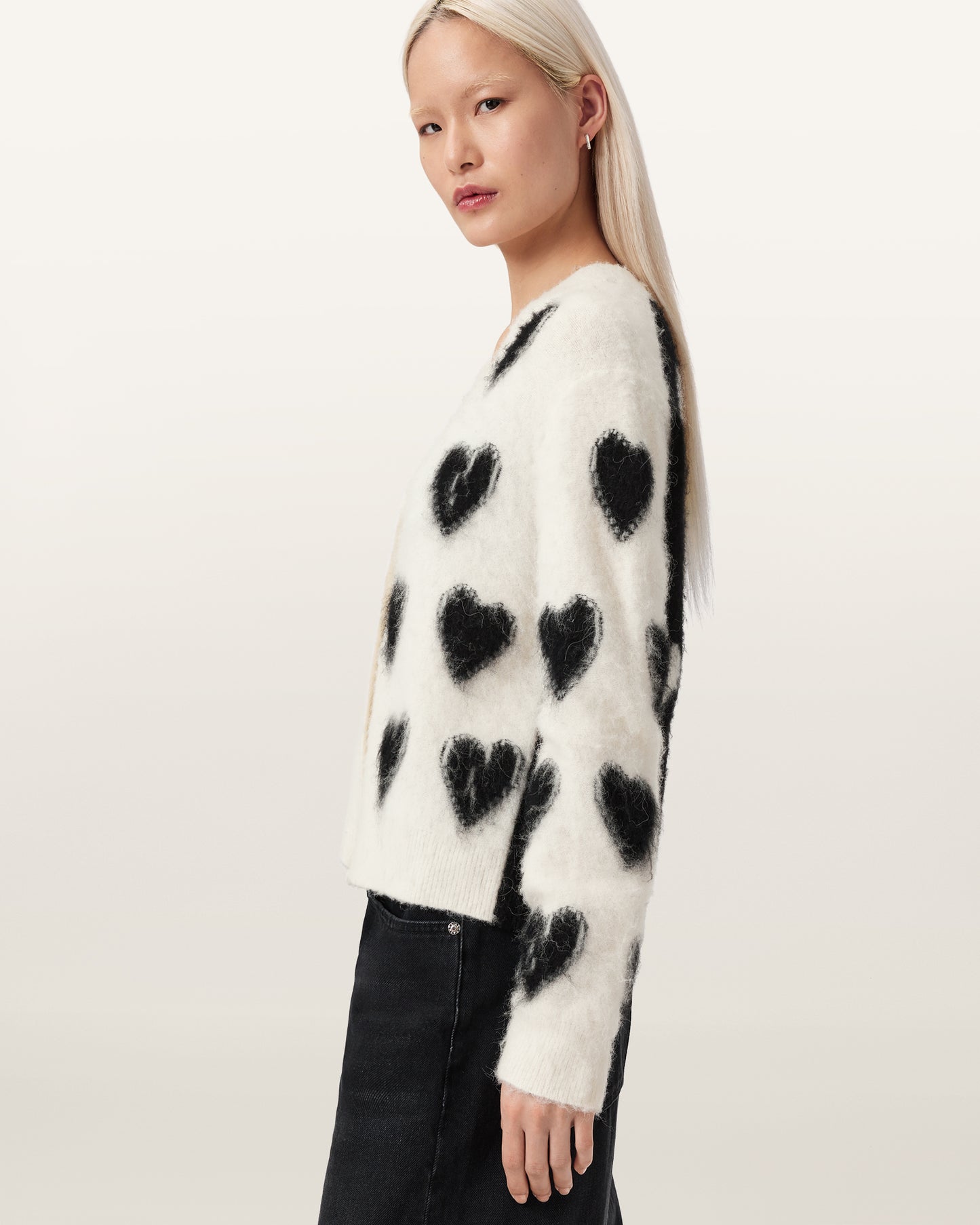 Seashell קרדיגן לבבות לנשים  Scatter Heart ALLSAINTS