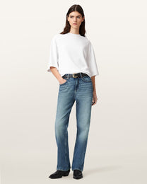 Seashell ג'ינס ארוך לנשים  Ida - Straight Fit ALLSAINTS