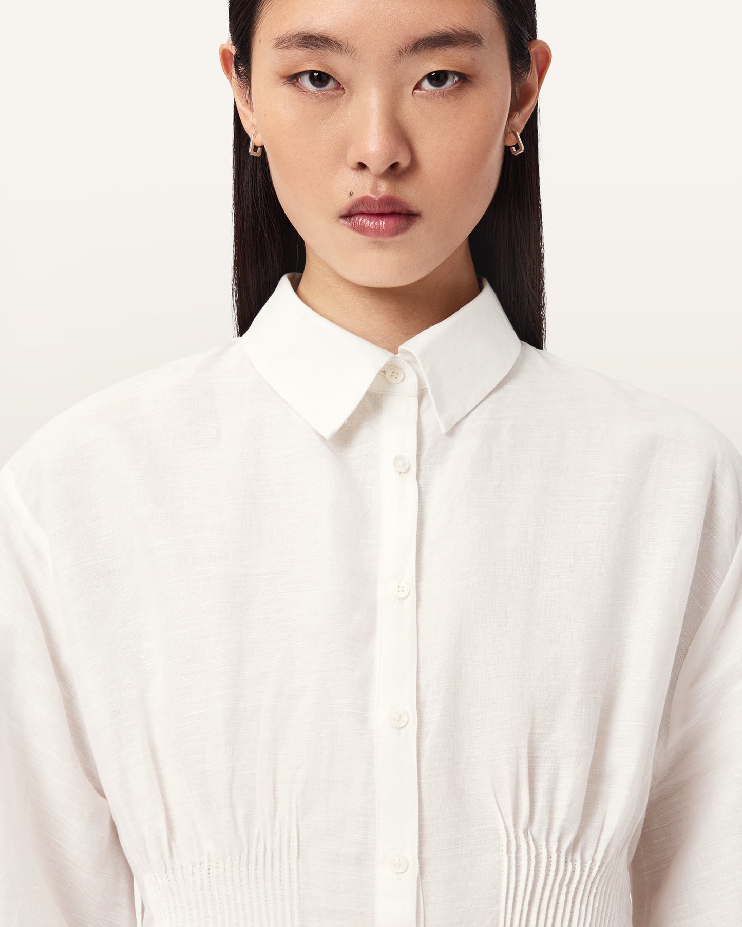 Misty Rose חולצה מכופתרת ארוכה לנשים Carol Shirt ALLSAINTS