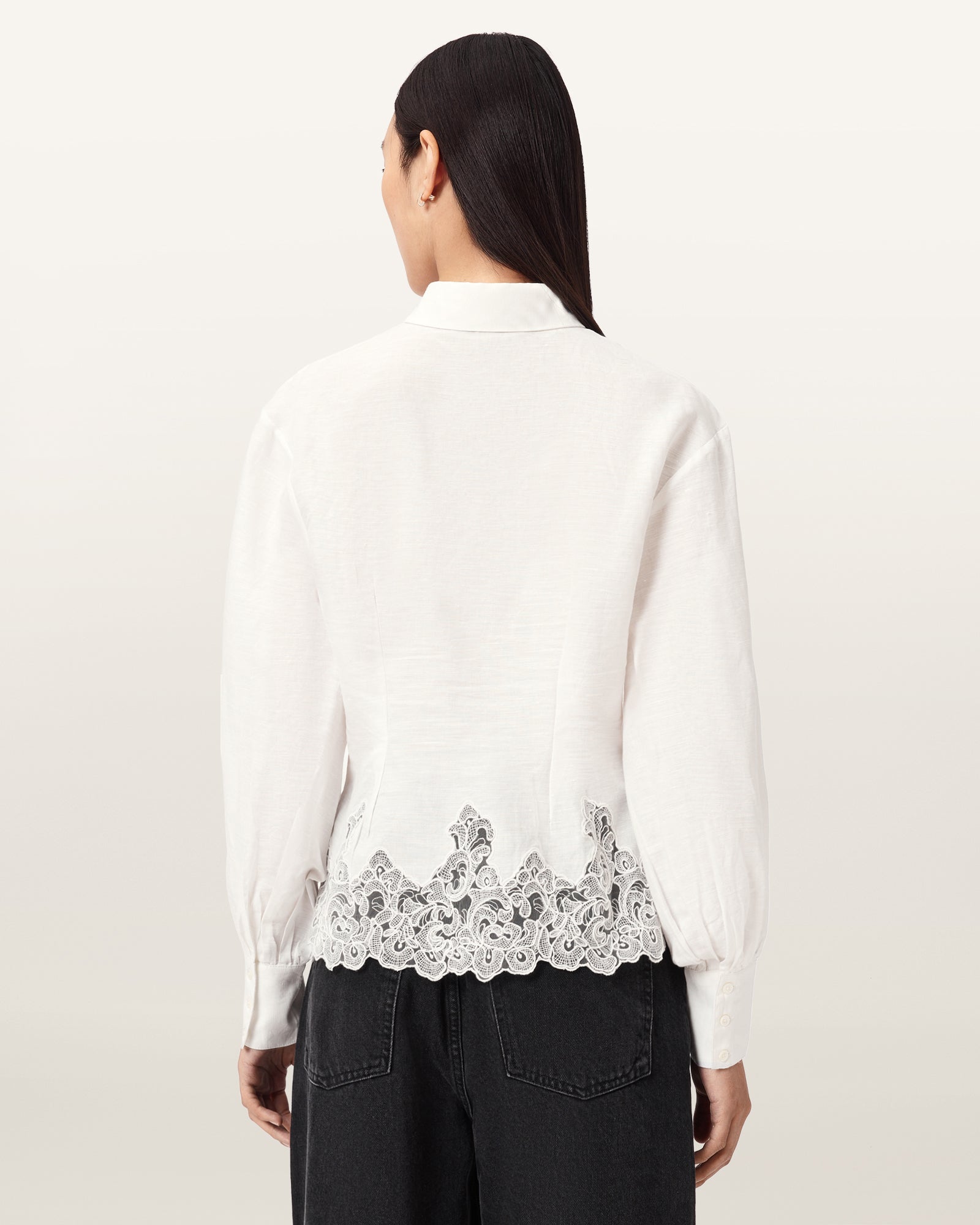 Seashell חולצה מכופתרת ארוכה לנשים Carol Shirt ALLSAINTS