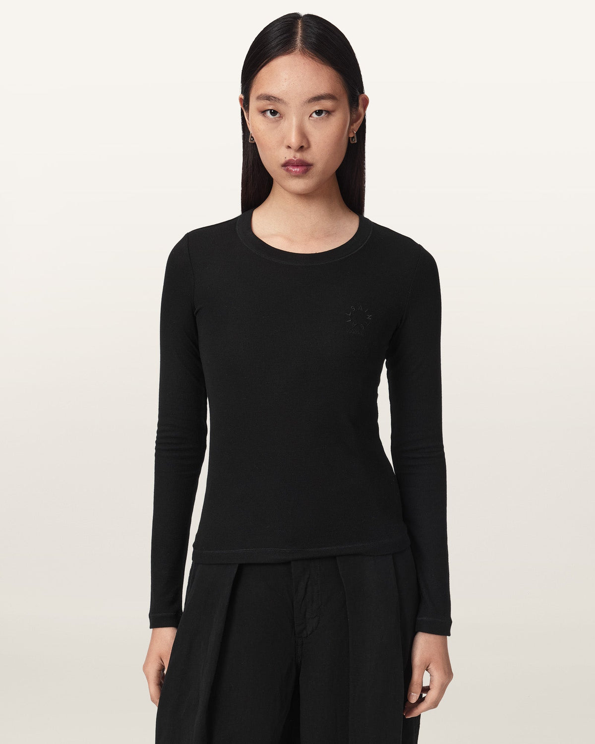 Black חולצת טריקו שרוול ארוך לנשים Rina ALLSAINTS