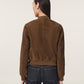 Dark Olive Green Orten suede bomber מעיל אופנה לנשים ALLSAINTS