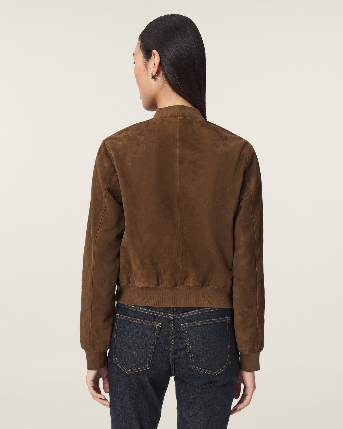 Dark Olive Green Orten suede bomber מעיל אופנה לנשים ALLSAINTS