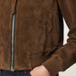 Dark Olive Green Orten suede bomber מעיל אופנה לנשים ALLSAINTS