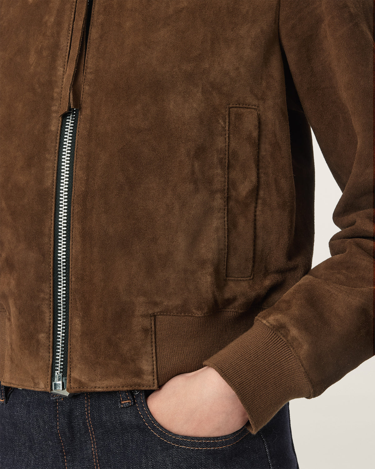 Dark Olive Green Orten suede bomber מעיל אופנה לנשים ALLSAINTS
