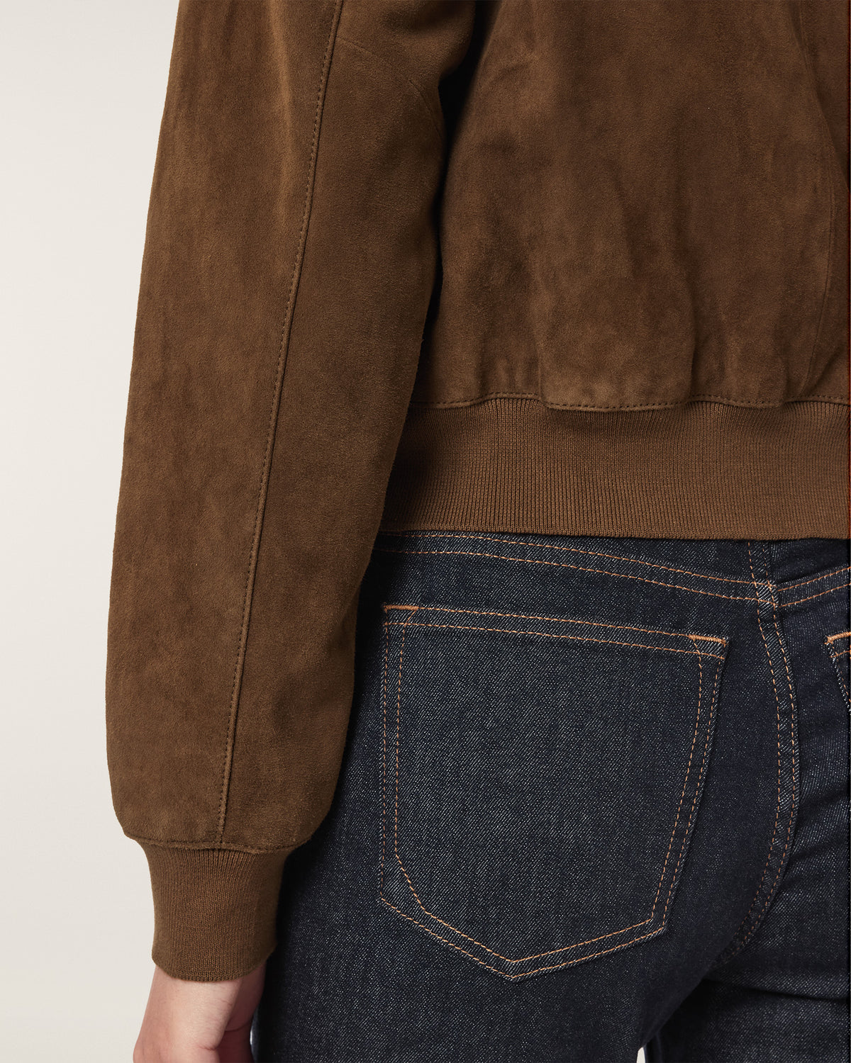 Dark Olive Green Orten suede bomber מעיל אופנה לנשים ALLSAINTS