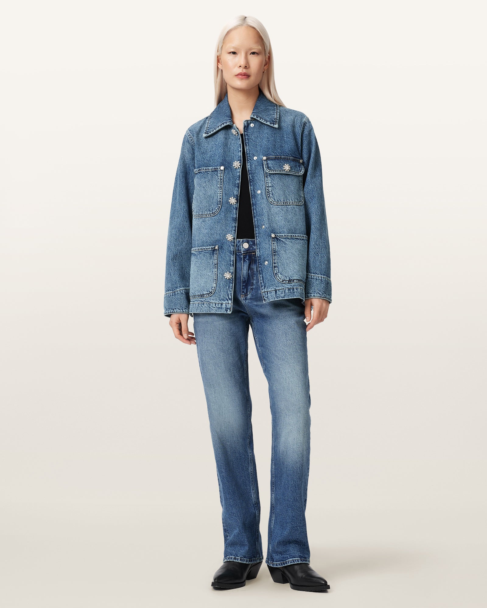 Seashell ג'קט לנשים Bex Denim Jacket ALLSAINTS