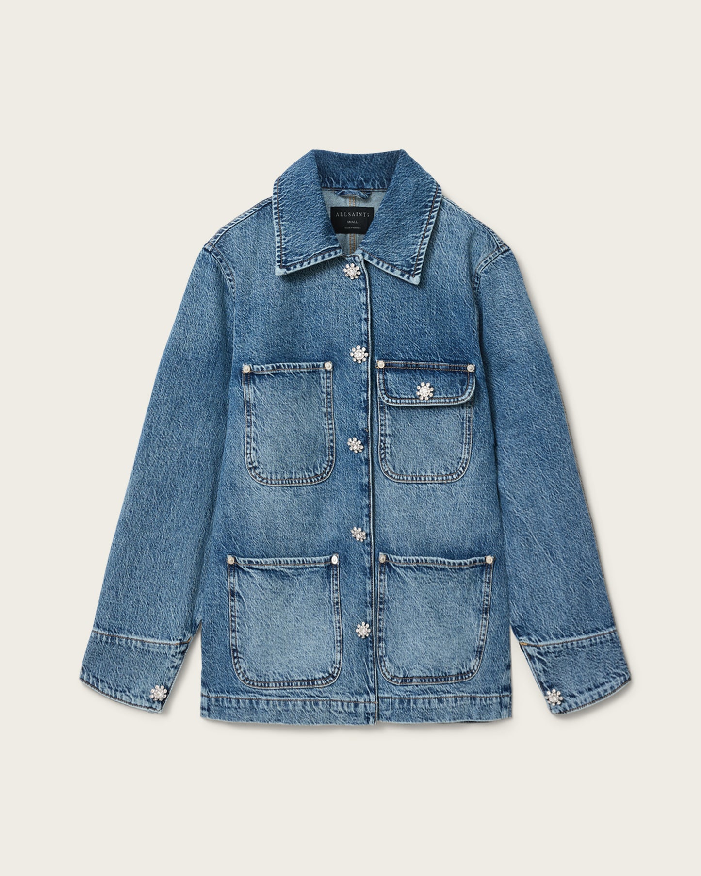 Lavender ג'קט לנשים Bex Denim Jacket ALLSAINTS