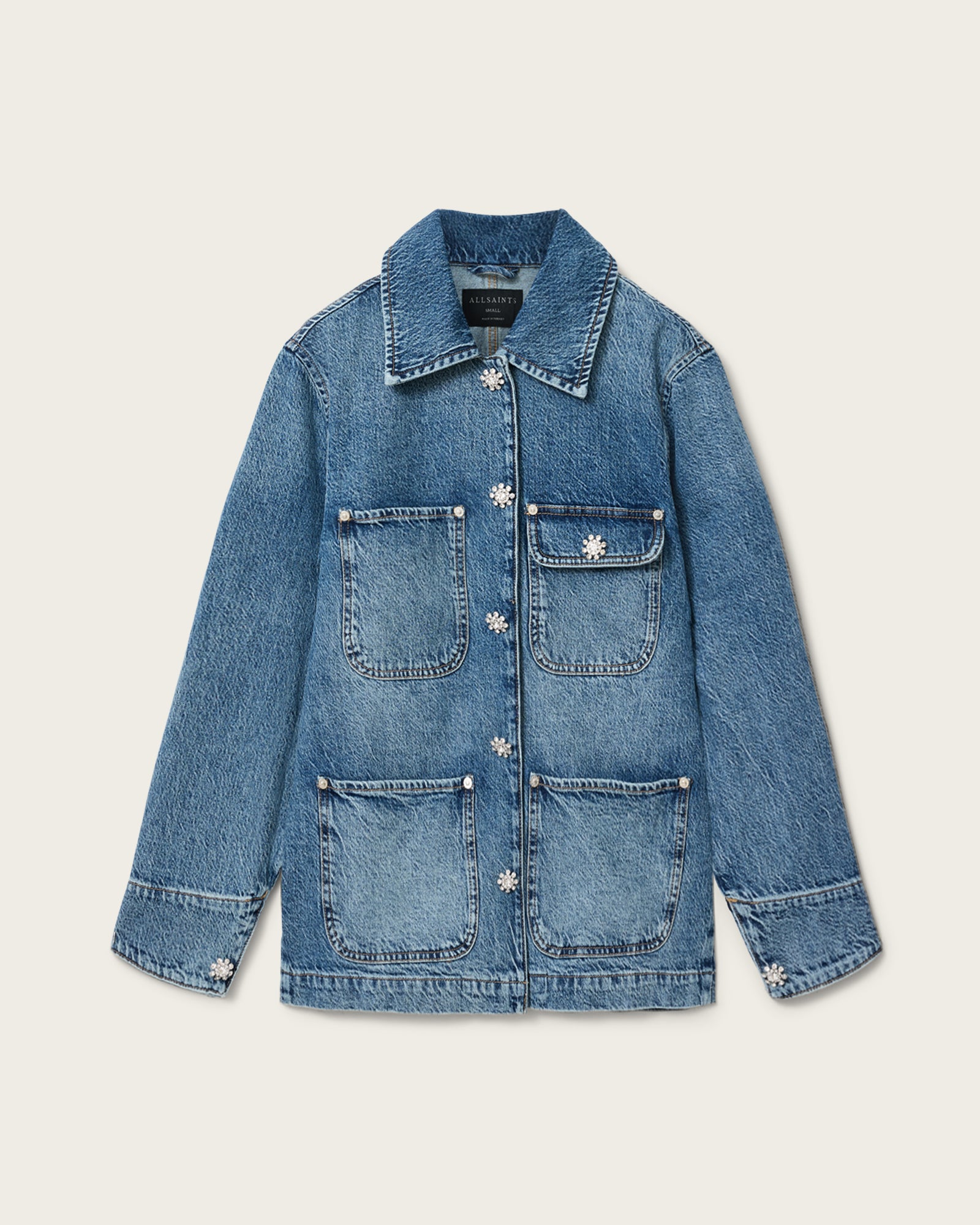 Lavender ג'קט לנשים Bex Denim Jacket ALLSAINTS