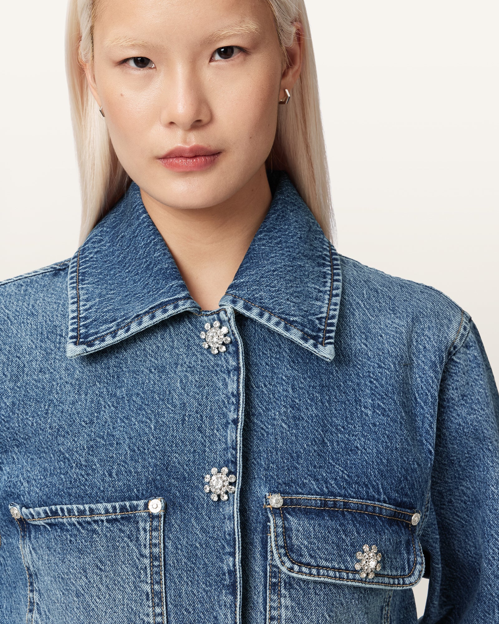 Seashell ג'קט לנשים Bex Denim Jacket ALLSAINTS
