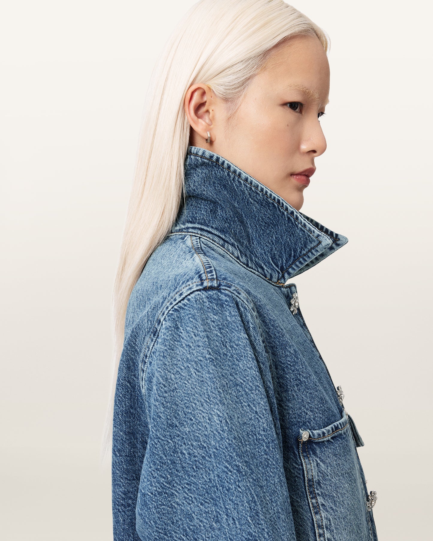 Seashell ג'קט לנשים Bex Denim Jacket ALLSAINTS