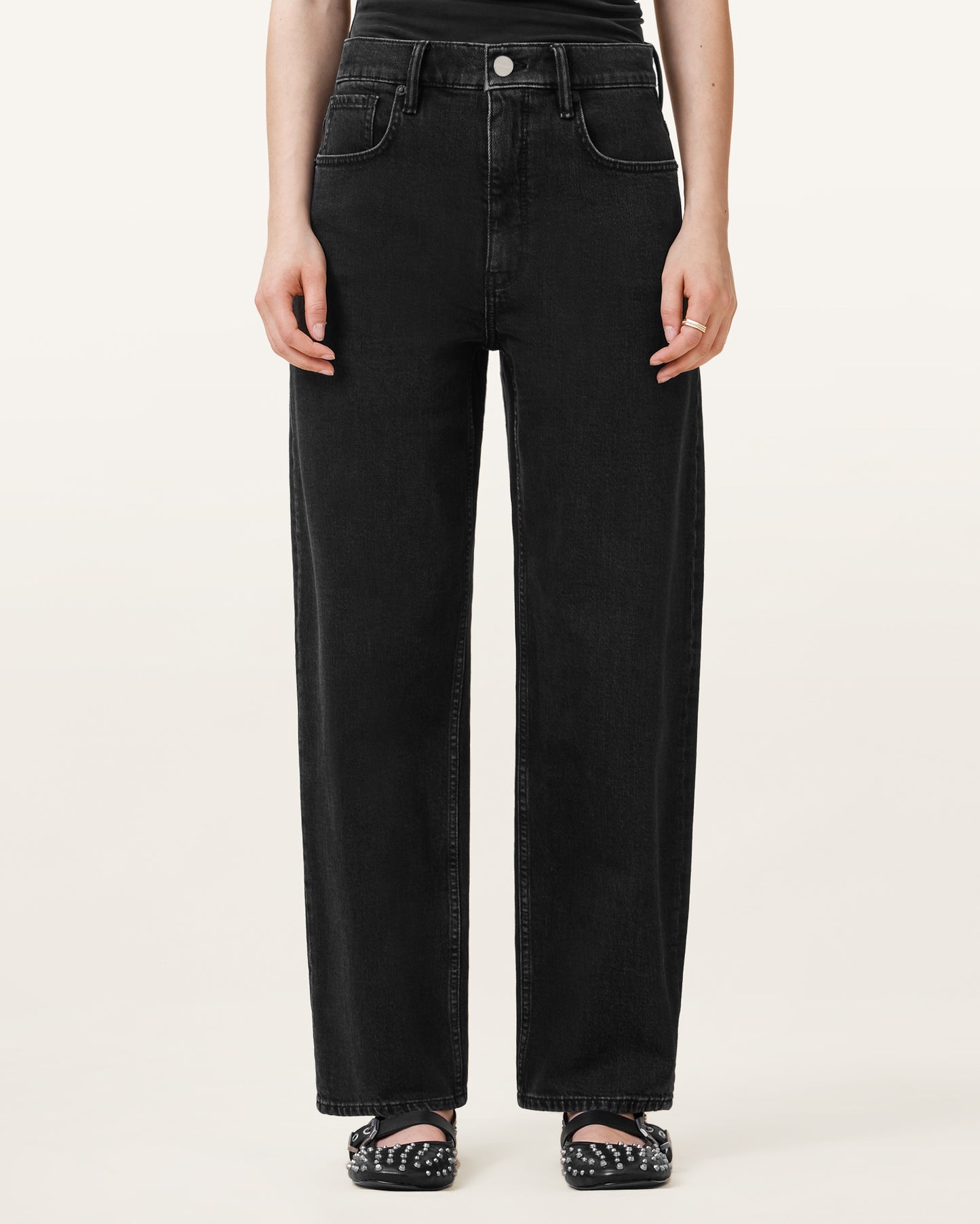 Black ג'ינס ארוך לנשים Sadie - Barrel Fit ALLSAINTS