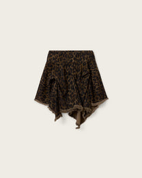 Lavender חצאית מיני פרינט מנומר לנשים Crissy Denim Skirt ALLSAINTS