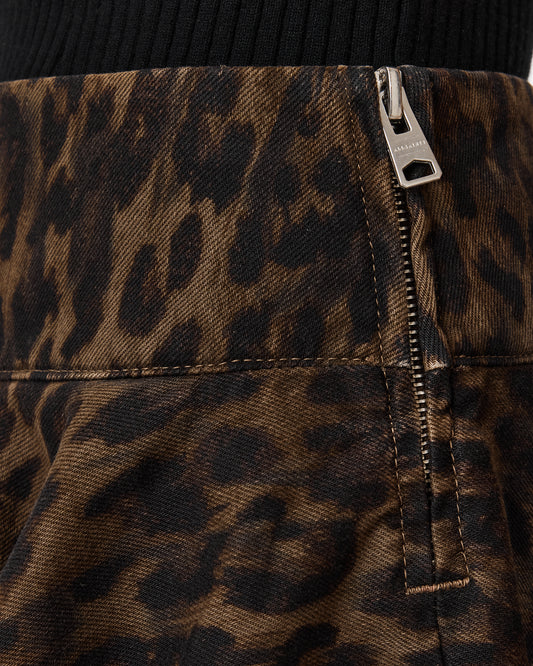 חצאית מיני פרינט מנומר לנשים Crissy Denim Skirt