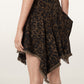 Black חצאית מיני פרינט מנומר לנשים Crissy Denim Skirt ALLSAINTS